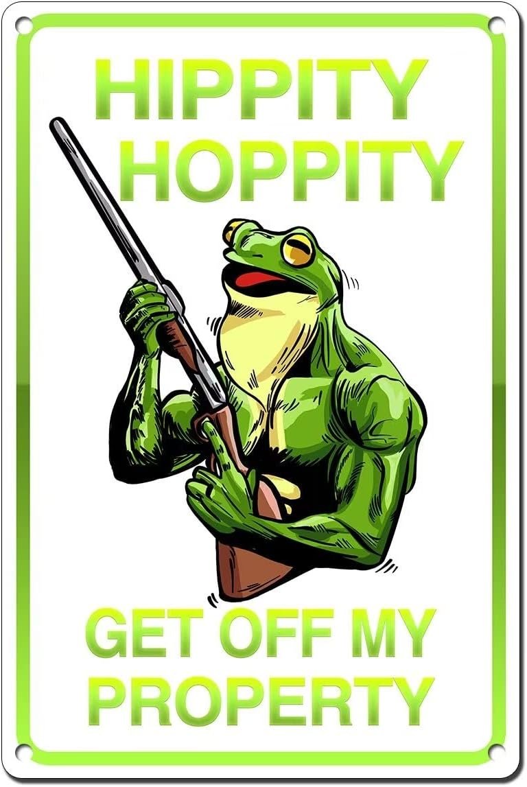 Hippity Hoppity Get Off My Property Retro Tin Sign