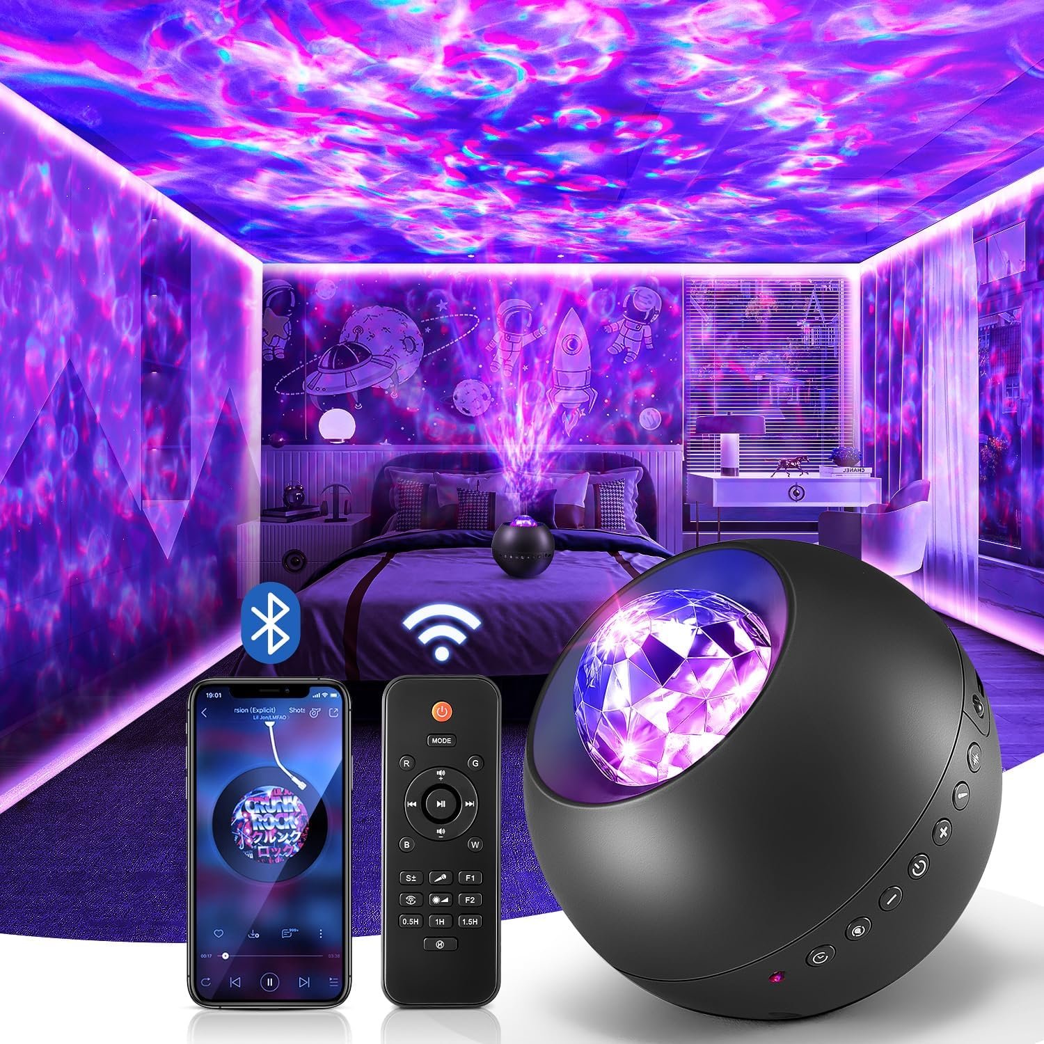 White Noise Galaxy Bluetooth Projector Light